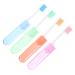 Minkissy 4 pieces portable foldable toothbrush daily toothbrush portable travel toothbrush toothbrush with covers foldable toothbrushes accessories soft fur travel cleaning brush 1 piece (1 Pack) as shown