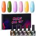 6Pcs Gel Nail Polish Set Gel Polish Glitter Kit for Manicure Nail Design Art Semi Permanent Varnish Hybrid Base Top Coat - (Color: MJ-6903)
