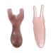 Beavorty 2st massager bags made of pumpkin leaves 2 prong massage facial spatula acupressure rod Guasha massage tab skin board nasal sucks meridian tool massage comb beeswax pink 11x4.5cm pink