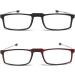 Folding Reading Glasses 2 Pack - Compact Portable Blue Light Blocking Readers for Men & Women - Black & Red (2.5x) - International Shipping Available - Buy Online on GoSupps.com