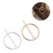 Buy Minkissy Geometric Hair Clips - 2-Piece Alloy Ponytail Holders & Head Jewelry for Women - Golden & Silver - Buy Online on GoSupps.com