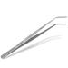 Curved tweezers 45 cm with internal teeth stainless steel