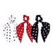 LEORX 3pcs Polka Dot Hair Scrunchies Vintage Chiffon Hair Scarf Ties Stylish Bow Ponytail Holders for Women Girls