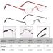 Kodilin 2-Pack Reading Glasses for Men & Women - 1.0 Diopter Metal Half Moon Frame with Spring Hinges - Gray & Red/Black & Red - Stylish Reading Aid - Buy Online on GoSupps.com