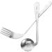 Lurrose Left-Handed Angled Training Spoon Set - 3 Stainless Steel Feeding Spoons for Adaptive Use - 17x4.5cm Perfect for Comfortable Feeding - Buy Online on GoSupps.com