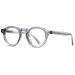 kachawoo Retro Glasses Frame Women TR90 Acetate Round Eyeglasses Men Eyewear Non-Prescription Lens Gray With Clear