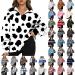 pimelu Women Print Lapel Neck Hoodies Long Sleeve Loose T-Shirt Blouse Pullover Tops Fall 2022 Winter Faux Fur White_8 Large