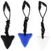Chewing necklace 3 pieces of shark tooth chewing necklace for children organic silicone autism sensory bite ring toys for babies children's autism chewing necklace (black white blue)