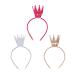 Sparkling Crown Headband Set | Princess Tiara Hair Bows for Baby Birthday Party - 3 Pieces - Buy Online on GoSupps.com
