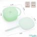 Mengdababy Snack Cups for Toddlers - 100% Food Grade Silicone - BPA Free - Square Snack Catcher with Lid - Blue Green - 7oz - Buy Online on GoSupps.com