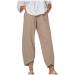 Women Summer High Waisted Linen Pants Wide Leg Long Lounge Pant Trousers with Pocket Comfy Casual Loose Pants for Women X-Large 01-khaki