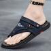 Men's Blue Leather Toe-Separate Flip Flops - Bunion Corrector & Comfortable Beach Walking Shoes - Buy Online on GoSupps.com