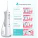 New Portable Electric Tooth Flosser - Rechargeable 300ML Travel Rinse Cleaner IPX7 Waterproof 4 Speed Modes - Floss Cleaner in Pearly White - Buy Online on GoSupps.com