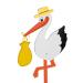Theolino Storch Birth - Premium 150 cm Wooden Stork - Double-Sided Print - Unique Baby Gift for Birth - Perfect for Boys & Girls - Buy Online on GoSupps.com