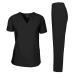 Dagacci Scrubs Medical Uniform Women and Man Scrubs Set Medical Scrubs Top and Pants Medium Black