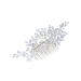 Ipetboom Silver Barrettes Hair Accessories Hair Barrettes for Women Silver Hair Clip Silver Headpiece Hair Side Comb Hair Comb Crystal Bridal Hair Combs Hairpin Bride Wedding
