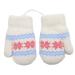 0-2Y Kids Thicken Soft Thermal Hanging Neck Gloves Winter Warm Cute Small Snowflake Dsign Mittens Full Finger Gloves with String for Baby Infant Children Toddler Girls Boys White