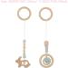 Toddmomy 4Pcs Baby Gym Wooden Teething Rings | Sensory Wood Toys for Teething & Play Gym | Nursery Decor Montessori Activity Pendant - Buy Online on GoSupps.com
