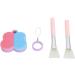 Silicone Face Scrubber Set Pink Blue Facial Brush Tools Skincare Products with Hanging Ring - Buy Online on GoSupps.com