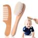 Baby Hair Brush and Comb Set  Newborns Toddlers Kids Natural Soft Goat Bristles Massage Comb Bath Brush with Wooden Handle