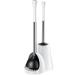 Toilet Plunger Bowl Brush Combo: Hideaway Elegant Toilet Scrubber Cleaner Plunger Caddy Set with Holder - Hidden Freestanding Discreet Accessories for Bathroom Apartment A-White