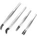 Ainiv 4Pcs Stainless Steel Tweezers Set - Non-Slip Rubber Tips for Jewelry Making & Crafts - Buy Online on GoSupps.com