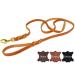 CopcoPet - Fat leather leash with brass snap hook Cognac 1 mx 8 mm Leather dog leash 1 mx 8 mm Cognac