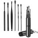 6 Pcs Ear Cleaner Wax Removal Tool, Ear Cleaner Cleaning Kit, Ear Picker Earpick Ear Pick Earwax Removal Kit with Key Ring (Cylinder/Black) Cylinder/Black Set