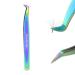 Nagaraku tweezers for eyelash extensions Professional precision tweezers colored bent volume cluster simple fanning prefabricated fan tweezers stainless steel tweezer (n-05)