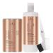 BlondMe 9% / 30 Vol Developer 1 Liter, BlondMe Lightener 9+ Bond Enforcing Premium Dust Free Bleach 450 grams, M Hair Designs Tint Brush/Comb (Bundle 3 items)