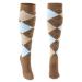 ZLYJ 2 Pairs Colorful Knee High Socks for Women Men Patterned Socks for Sports Travel M Khaki