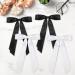 CHIULOIAN 4PCS Hair Bow Clips for Women Girls Black White Long Tail Bow Hair Clips Tassel Ribbon Bowknot Clips Hair Barrette Accessories for Birthday Party Show - Buy Online on GoSupps.com