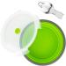 Cyanzi 1200ml Collapsible Camping Bowl with Lid, Stainless Steel Fork, and Spoon - Green | Silicone Food Storage Container for Picnic, Travel, Camping, RV, Fridge - Microwave Safe - Buy Online on GoSupps.com