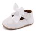LACOFIA Baby Girls Anti-Slip First Walking Shoes Infant Bowknot Mary Jane Princess Party Shoes Prewalkers 3-6 Months G White