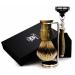 Mens Shaving Kit 3 Edge Razor With Silver Tip Badger Hair Shaving Brush and Stand Perfect Set For Men