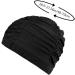 Froiny Pleated Nylon Cloth Swim Cap 2pcs for Adult Men Women - Large Size for Long Hair | Ideal for Swimming & Hot Spring Bathing - Buy Online on GoSupps.com