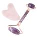 Buy Mookaitedecor Amethyst Roller & Rose Quartz Gua Sha Set | Anti-Aging Face Massager for Wrinkles | Best Purple & Pink Beauty Tool - Buy Online on GoSupps.com