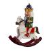 Wooden Rocking Horse Christmas Nutcracker Decorations 12 Inch Nutcracker Soldier Figurine Ride Rocker Horse Toy Xmas Gift Collectible Holiday Decor Home Ornaments Christmas Decoration(A)
