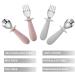 Pandaear 4-Piece Baby Cutlery Set | Stainless Steel Spoon & Fork for Kids | Anti-Choke Design BPA Free | Ideal for 1 Year+ | Pink & Gray Tableware - Buy Online on GoSupps.com