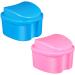 Coheali plastic container Storage container for soaking 2 pieces of portable retainer case with a basket network container keeper traveler.