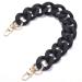 AUMEY Large Flat Chain Strap - Acrylic Chain Luxury Handbag Strap Fashionable Replacement Purse Clutches Handles for Purse Handbags DIY Crafts, 15.7 inch of Each  (02- Black)