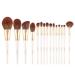 MADALIAN 15 White Makeup Brushes Synthetic Fiber Eye Shadow Powder Set Mixed Eyelashes Eyebrows 1 D