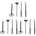 Mipcase 12pcs Scissors Onion Cutter Straight Tweezers Aquatic Plants Flat Sand Shovel mediumx3pcs Blackx3pcs