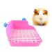 COLLBATH Hamster Potty Trainer Pig Litter Cage Potty Pan Small Animal Bedding Chinchilla Bedding Cages Pink