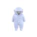 Voopptaw Warm Baby Winter Jumpsuit Fleece Romper Suits Cute Thick Bear Snowsuit for 0-12months 0-3 Months Sky Blue