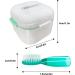 DIDATOOL Denture Cup Denture Bath Denture Cups for Soaking Dentures Denture Case with Lid Denture Bath with Rinsing Basket Easy to Carry and Clean Retainer Case Denture Cleaning kit (White) Square White - Buy Online on GoSupps.com