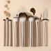 Real Techniques Au Naturale 9 Piece Makeup Brush Set - Perfect for Fluid Cream & Powder Foundation Eyeshadow Blush - Cruelty-Free Gift Set in Gold - Buy Online on GoSupps.com