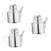 Zerodeko 3pcs Sauce Pot Kitchen Storage Container Oil and Vinegar Dispenser Oil Pot Olive Oil Cruet Olive Oil Dispensers Bottle Steel Container with Lid Cooking Multipurpose Seasoning Metal 16X13X9.5CMx3pcs Silverx3pcs