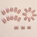 Ombre Nude White Press On Nails - Medium Square Glitter Swirl Design | 24 Pcs Fake Acrylic Nails for Women & Girls - Perfect for Daily Wear & Weddings - Buy Online on GoSupps.com