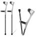GagalU Folding Adult Forearm Crutches Portable Collapsible Medical Arm Cuff Crutch Height Adjustable Lightweight Aluminum Alloy Elbow Walker (Grey 2Pcs)